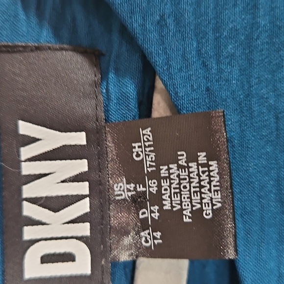 DKNY Blue Puff Sleeve A-Line Dress Size 14 NWT - Picture 2 of 8